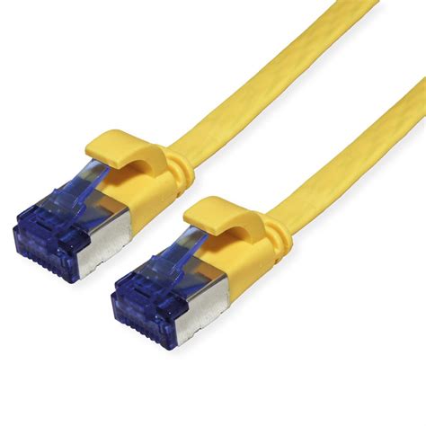 VALUE FTP Patch Cord Cat 6A Class EA Extra Flat Yellow 0 5 M