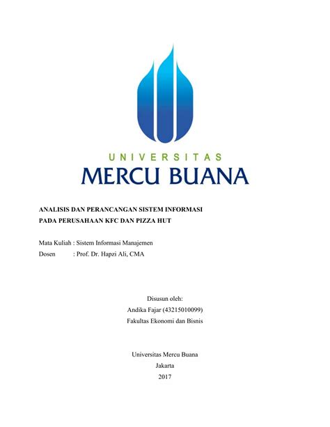 Sim 15 Andika Fajar Hapzi Ali Analisis Dan Perancangan Sistem