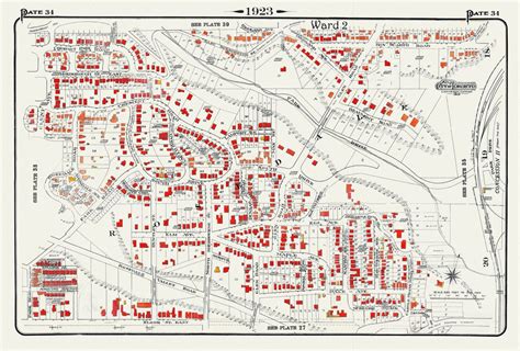 Plate 34, Toronto Uptown, Rosedale, 1923, Map on heavy cotton canvas, 18x27in. approx.