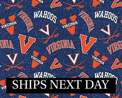 Virginia Wahoos Uva Cotton Fabric Ships Next Day 100 Etsy Canada