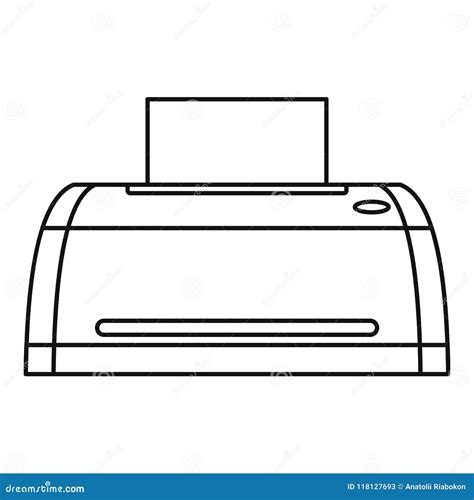 Digital Printer Icon Outline Style Stock Vector Illustration Of