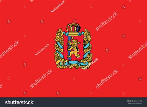 Flag Krasnoyarsk Krai Republics Krays Provinces Stock Vector Royalty