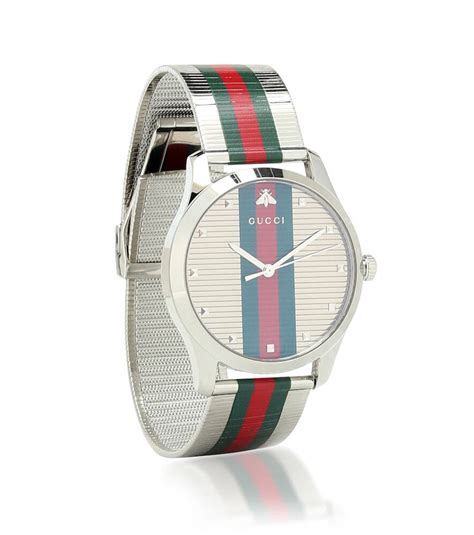 Gucci G Timeless 42mm Stainless Steel Watch Silver Editorialist