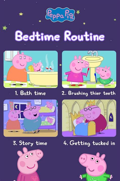 Peppa Pig's guide to bedtime! | Peppa pig, Bedtime routine, Bedtime