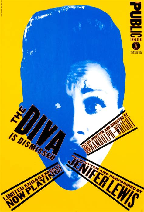 Paula Scher - "The Diva is Dismissed - Public Theater" Original Vintage ...