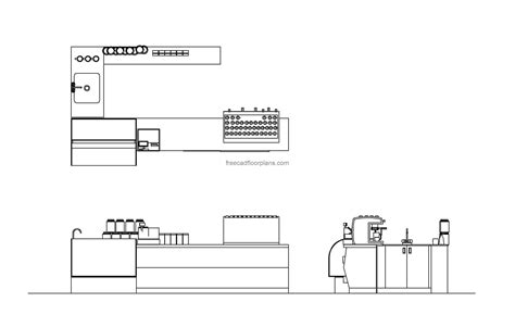 Coffee Shop Counter Free CAD Drawings