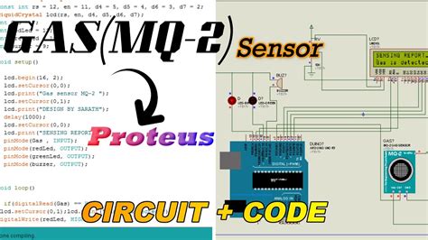 Gassensor GAS Sensor Simulation In Proteus With LCD Arduino Code