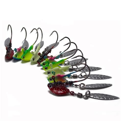 Catchsif Pcs Colorful Shaky Head Jig Stand Up Hooks With Blade Kit In