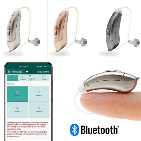 Behind ear hearing aid : Invisible bluetooth hearing aids with App ...