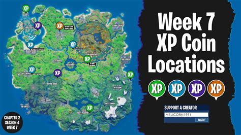 All Xp Coin Locations Fortnite Season 4 Chapter 2 Week 7 Easy To Follow Youtube