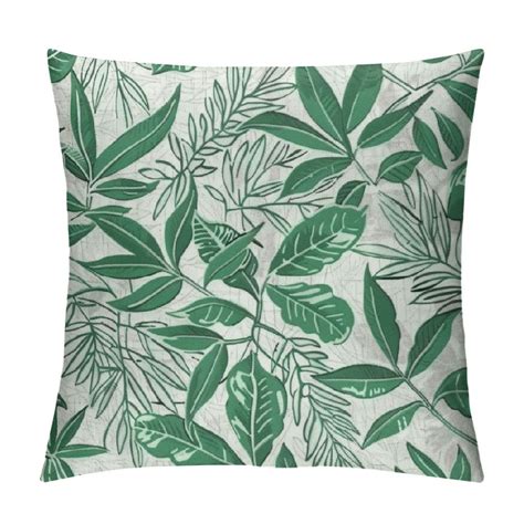 Chilfamy Spring Pillow Covers Green Sage Leaves Plant Throw Pillows