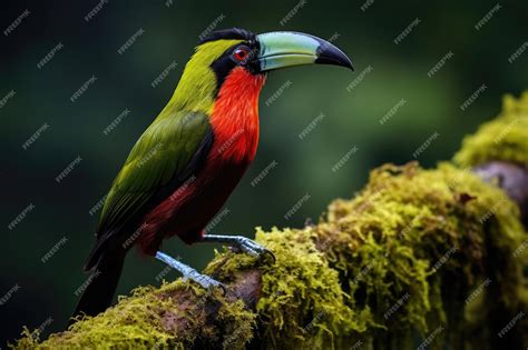 Premium AI Image | Tropical American toucan with green plumage