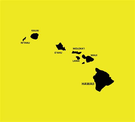 Hawaii Hawaiian Islands With Names Instant Download SVG PNG - Etsy