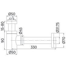 ALTECH Siphon design carré en laiton chromé 33X42 Altech CDL ELEC