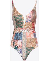 Zimmermann Devi Plunge One Piece Swimsuit Lyst