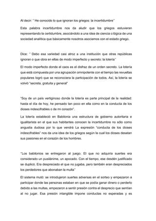 La lotería en Babilonia Analisis pdf