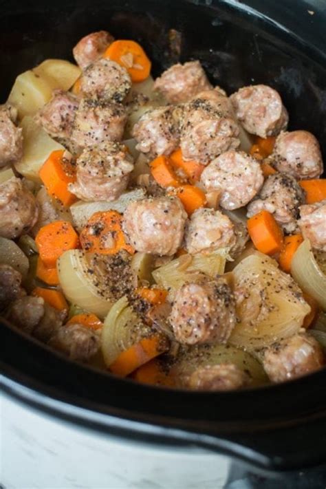 Slow Cooker Sausage and Cabbage - Brooklyn Farm Girl