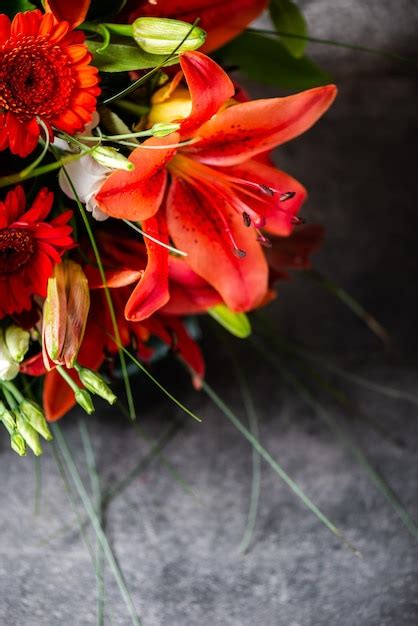 Premium Photo | Vibrant bouquet of orange asiatic lilies and other flowers