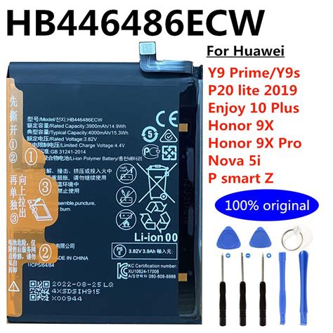 Original 4000mAh HB446486ECW Phone Battery For Huawei Honor 9X Pro Y9