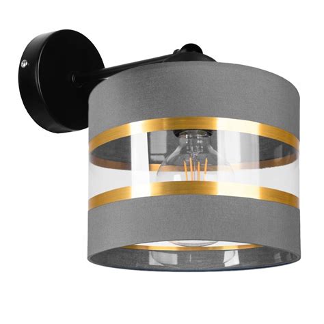 LAMPA KINKIET ścienny STAŁY E27 Abażur paski 20cm 100266 Cena