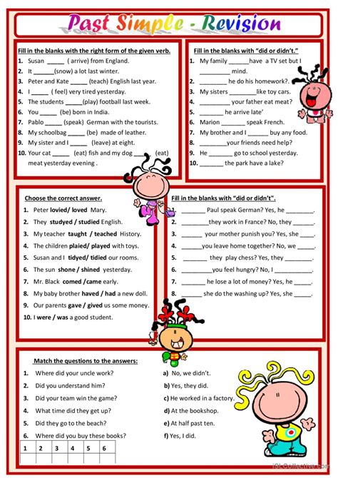 Past Simple Revision English Esl Worksheets Pdf Doc