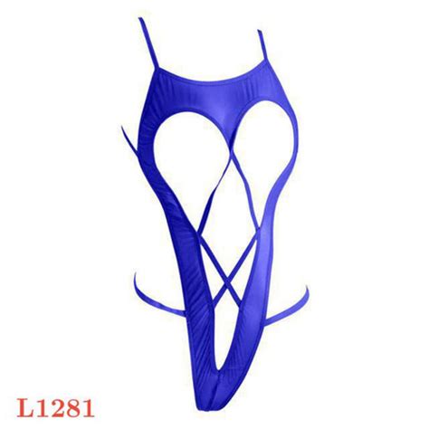 Promo L1281 Baju Tidur Haram Sexy Teddy Bodysuit Bikini Polos Biru Open