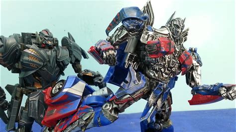 Optimus Prime V Megatron Final Battle In Stop Motion Transformers The Last Knight 2017 Sm