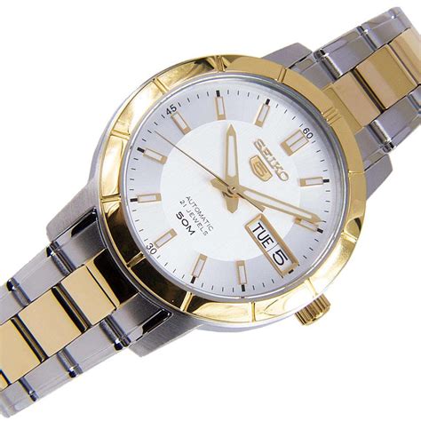 Seiko 5 Automatic Two Tone Silver Gold Steel Ladies Watch Snk892k1