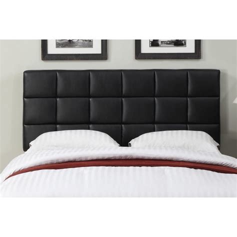 Black Leather Full Queen Size Square Tufted Headboard 15668718