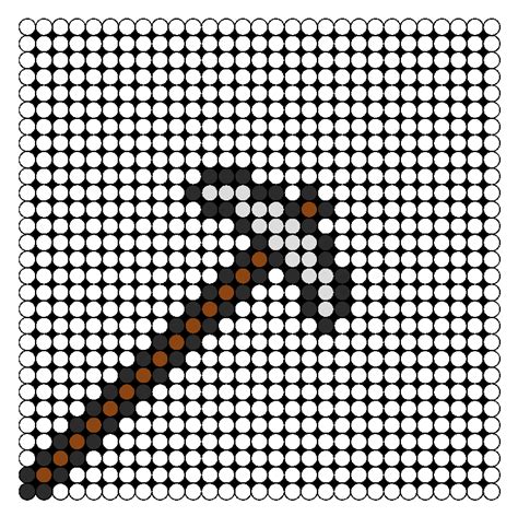 Terraria Silver Pickaxe Perler Bead Pattern | Bead Sprites | Misc Fuse ...