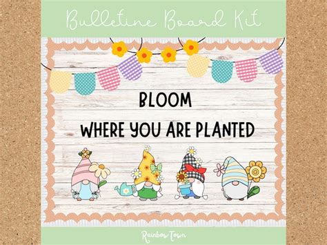 Bloom Where You Are Planted Spring Bulletin Board Classroom Etsy