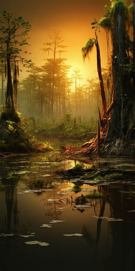 Swamp landscape | Fantasy landscape, Landscape art painting, Landscape art