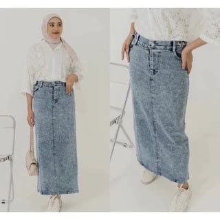 Jual Theana Rok Wanita Jeans Skirt Panjang Premium Terbaru Shopee