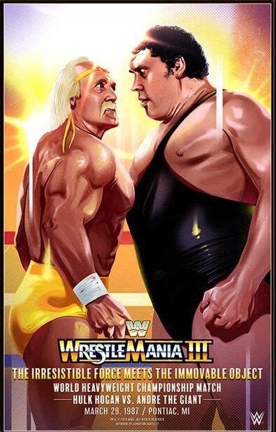 WrestleMania III Hulk Hogan vs Andre the Giant Legendary Moments Poster ...