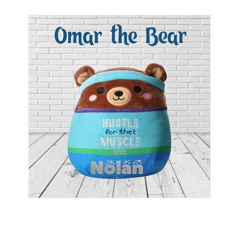 Personalized Squishmallows Omar The Bear Wellness Cuddly Squishable