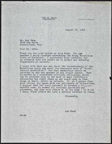 To Ray Dehn A Fan Letter Aynrand Org