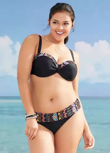 Bonprix Tribal Trim Underwired Bikini Set Curvissa