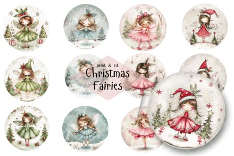 Print And Cut Christmas Fairies Graphic By Passionateaboutcraft