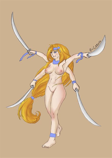 Rule 34 Aria Of Sorrow Blonde Hair Blue Eyes Breasts Castlevania Cgarapa Durga Hindu Goddess