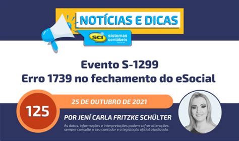 Erro 1739 No Fechamento Do ESocial Evento S 1299