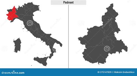 Map of Piedmont Province of Italy Stock Vector - Illustration of boroughs, government: 275147839