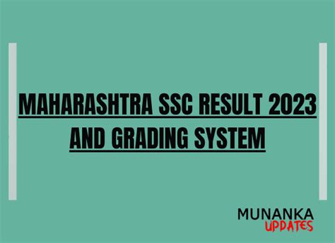 Maharashtra Ssc Result 2023 And Grading System