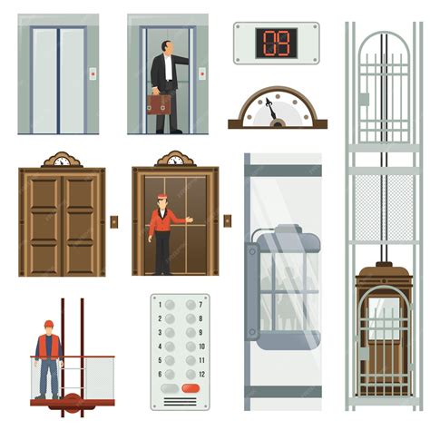 Лифт икона set | Бесплатно векторы