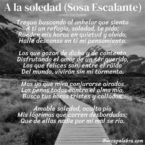 Poema A La Soledad Sosa Escalante De Francisco Sosa Escalante