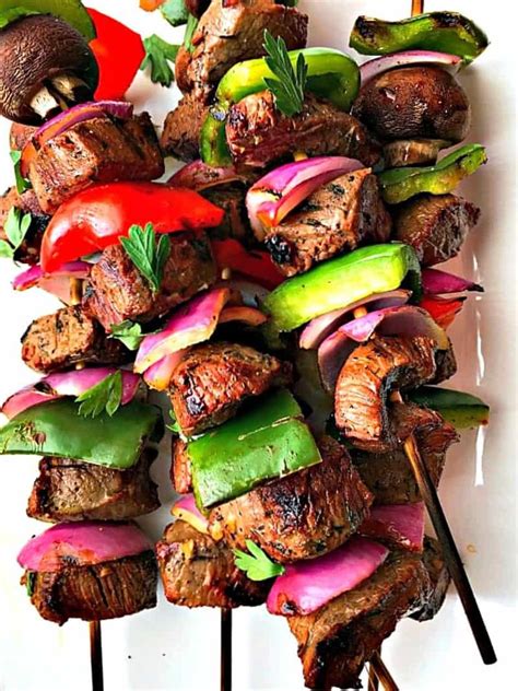 Grilled Steak Kabobs Marinated With Vegetables ~ A Gouda Life Recipe Beef Kabob Recipes