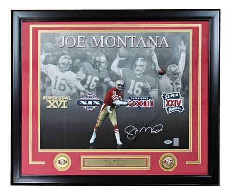 Joe Montana Signed 49ers Custom Framed Photo Psa Pristine Auction