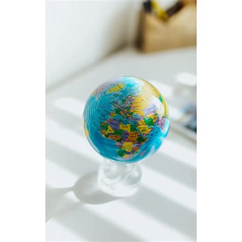 Mova Globe Blue Political Map World 45 Self Rotating Globe Urbangiz