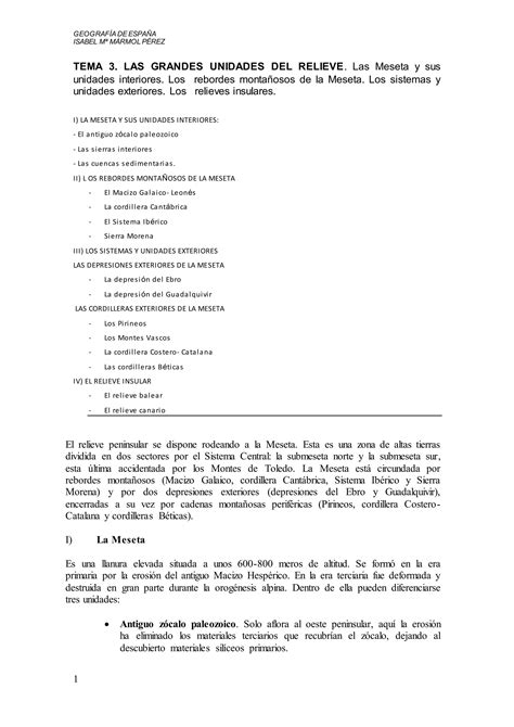 Tema Las Grandes Unidades Del Relieve Pdf