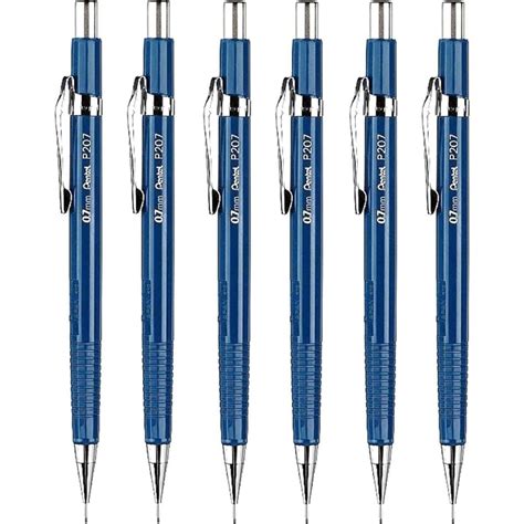 Pentel 6 Pack P207 Mechanical Drafting Pencil 07mm Pacer Premium Metal