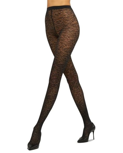 Wolford Floral Jacquard Tights In Black Lyst